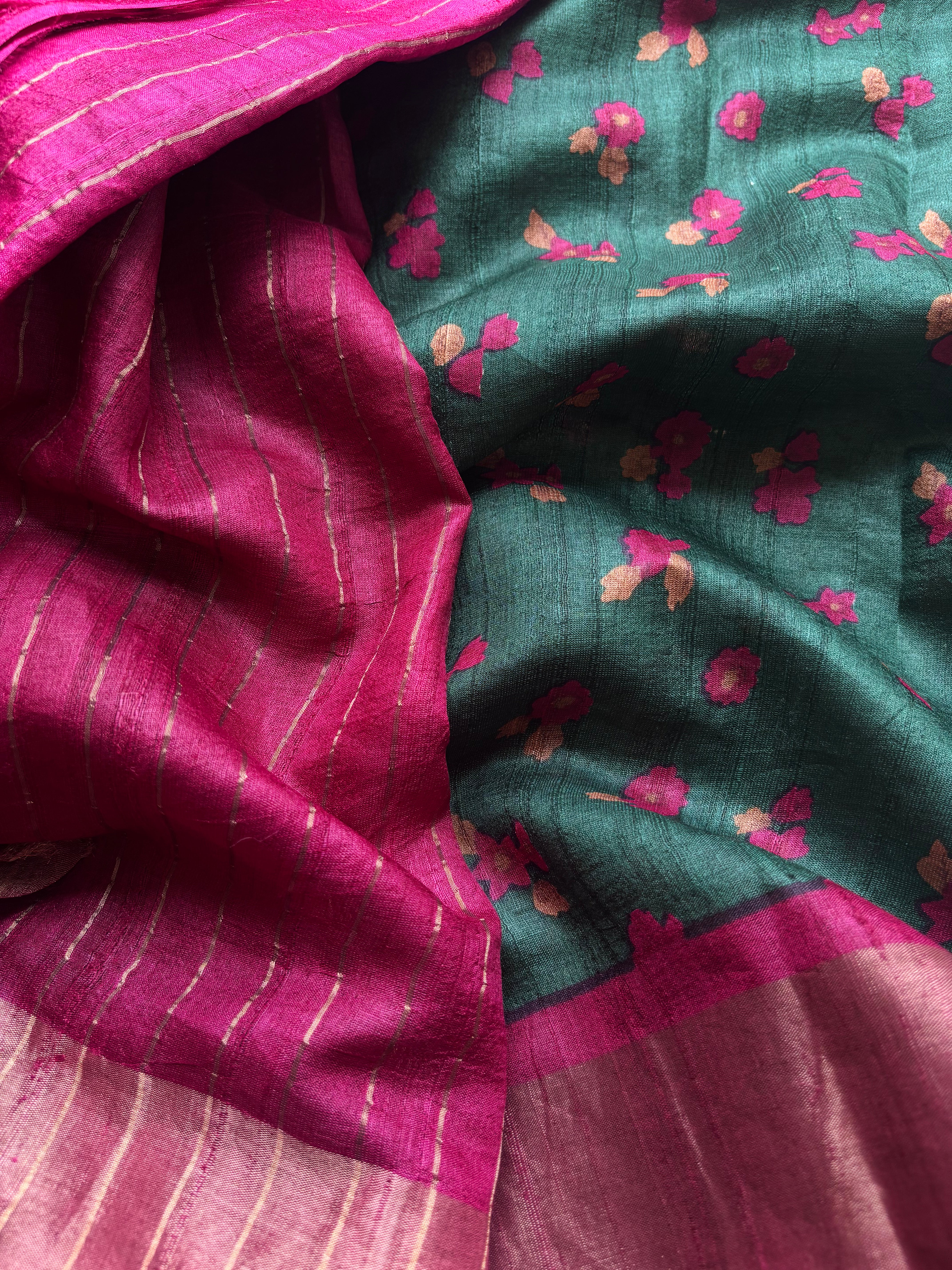 Green Tussar Saree